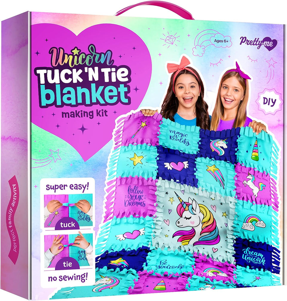 Pretty Me Unicorn Tie Blanket Making Kit by Surreal Brands