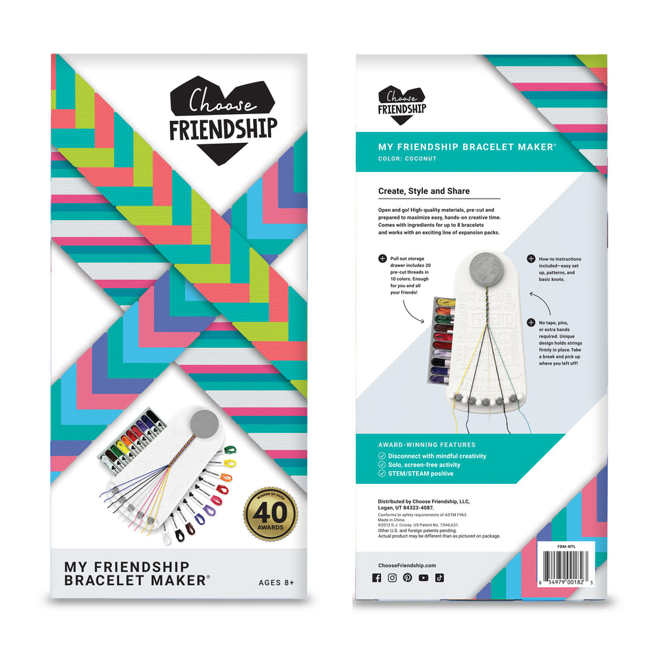 Choose Friendship, My Friendship Bracelet Maker®, 20 Pre-cut Threads - Makes Up to 8 Bracelets