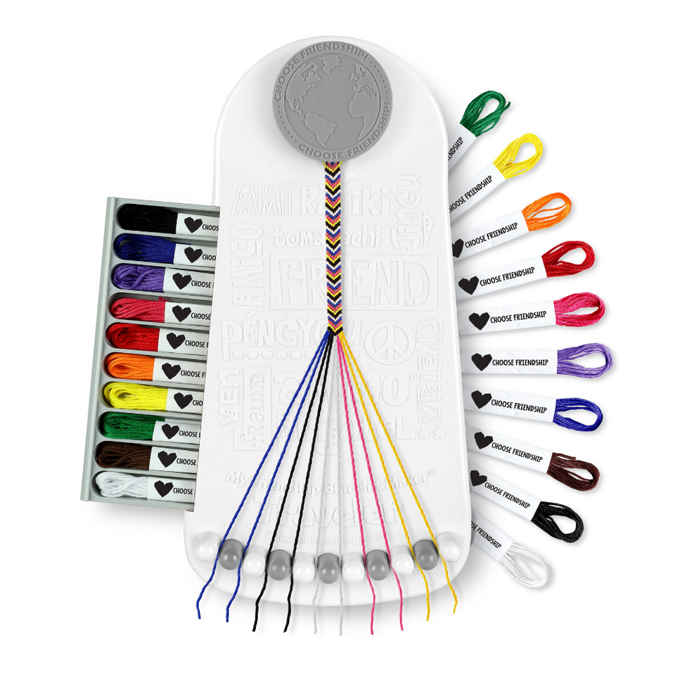 Choose Friendship, My Friendship Bracelet Maker®, 20 Pre-cut Threads - Makes Up to 8 Bracelets
