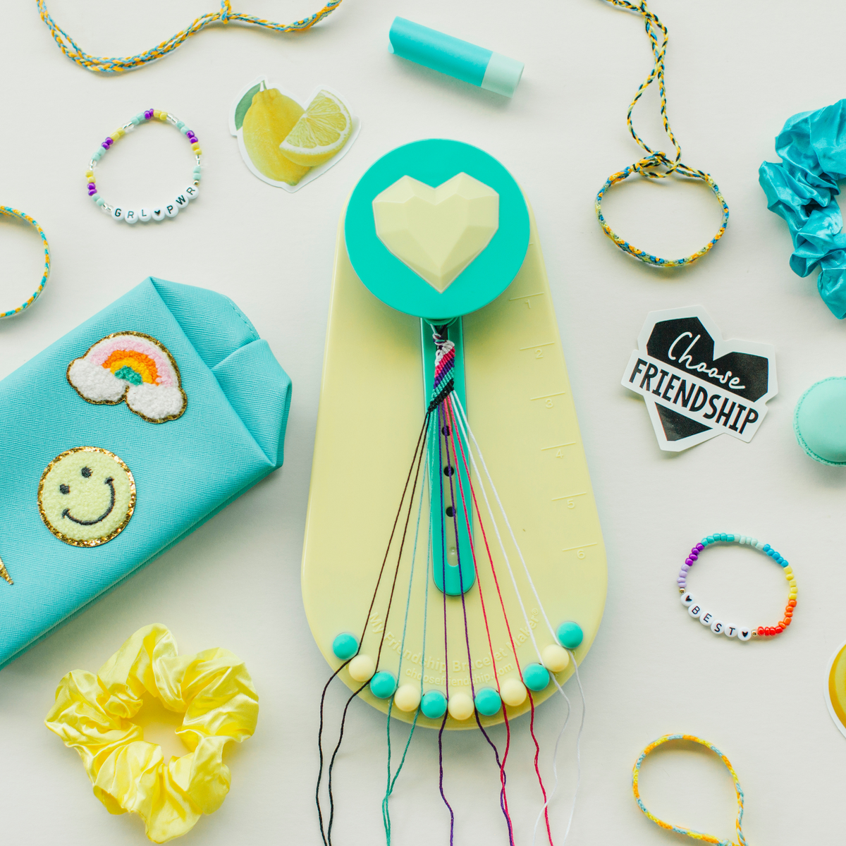 Choose Friendship, My Friendship Bracelet Maker® (v2), 20 Pre-Cut Threads Makes Up to 8 Bracelets