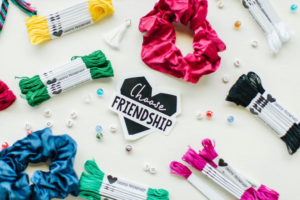 Choose Friendship, My Friendship Bracelet Maker Be Brilliant Expansion Pack, 80 Pre-cut Threads and 75 Beads/Charms, Makes 16-32 Bracelets