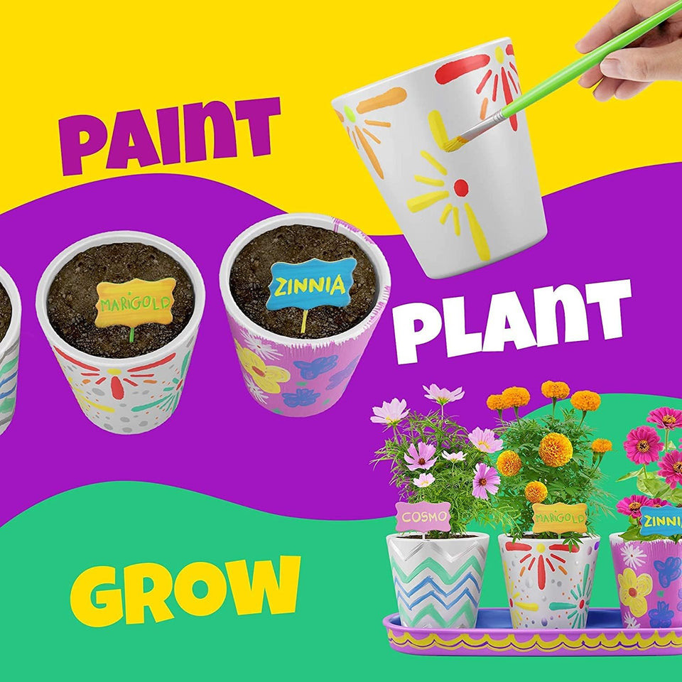 Paint & Plant Stoneware Flower Gardening Kit by Surreal Brands