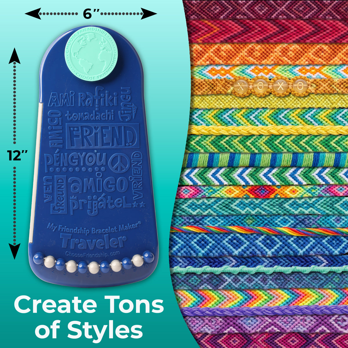 Choose Friendship, My Friendship Bracelet Maker® – Blueberry (Blue), 20 Pre-Cut Threads – Makes Up to 8 Bracelets