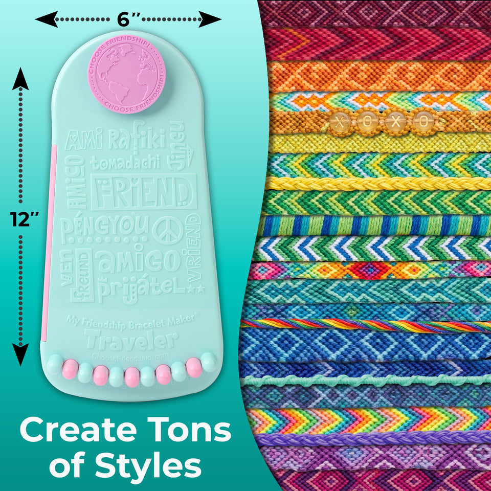 Choose Friendship, My Friendship Bracelet Maker® – Cotton Candy (Pastel), 20 Pre-Cut Threads – Makes Up to 8 Bracelets