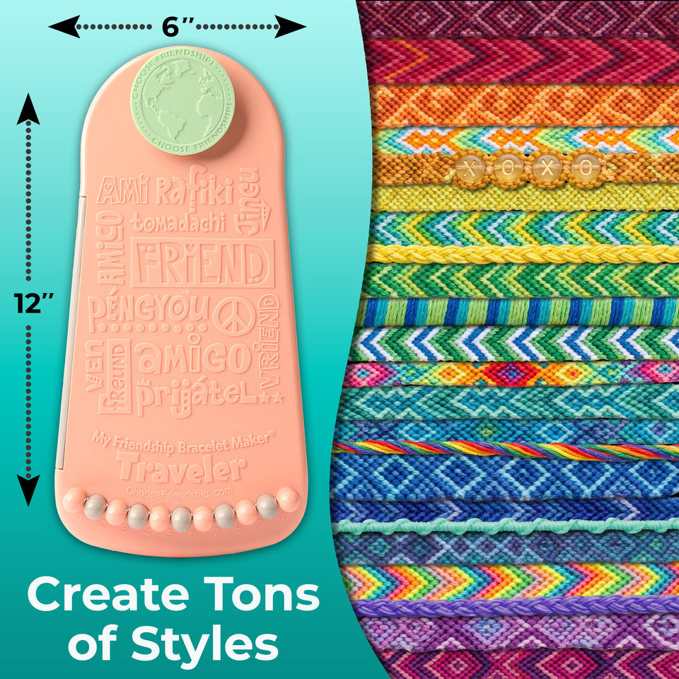 Choose Friendship, My Friendship Bracelet Maker® – Macaroon (Pink), 20 Pre-Cut Threads – Makes Up to 8 Bracelets