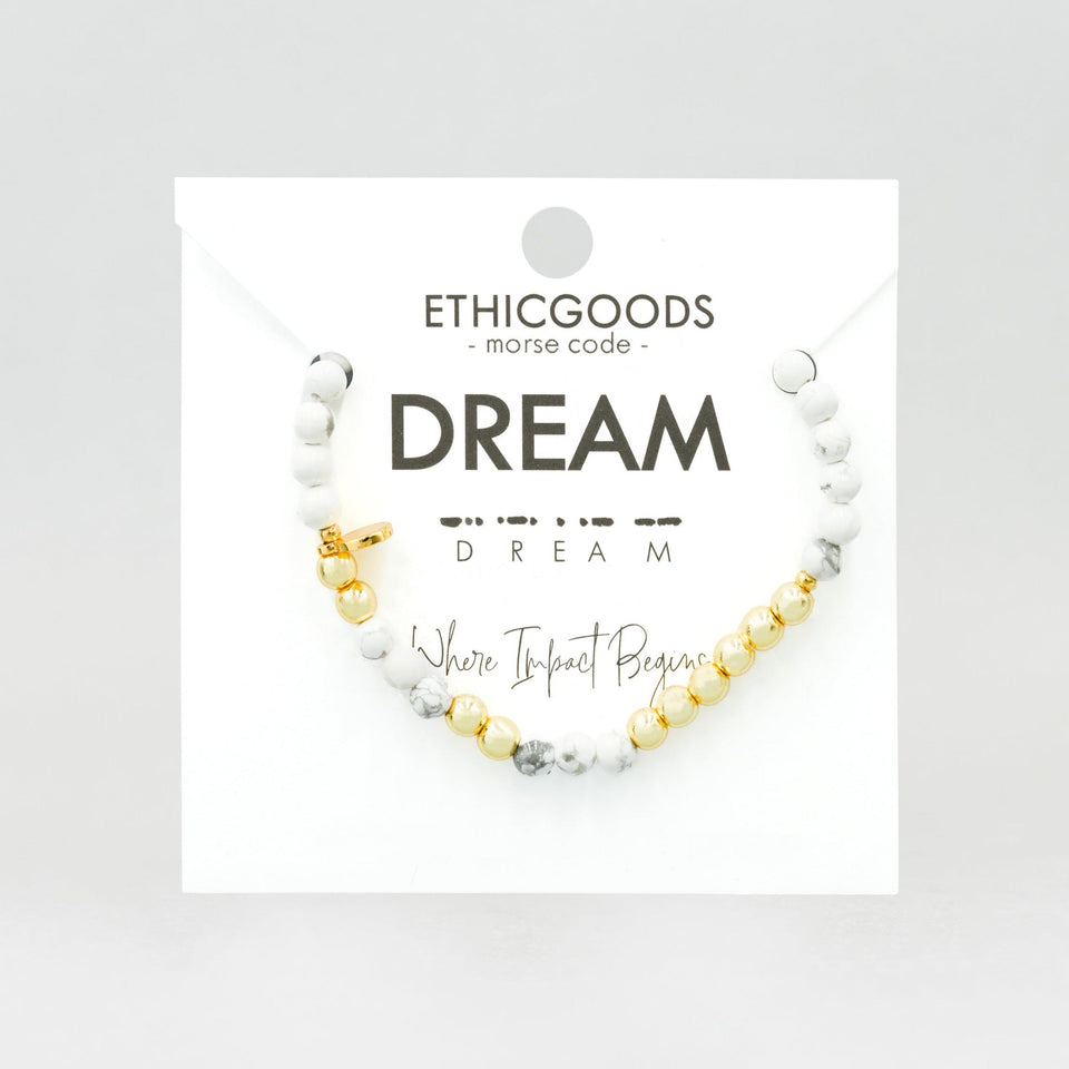 Gold Morse Code Bracelet | DREAM by ETHICGOODS
