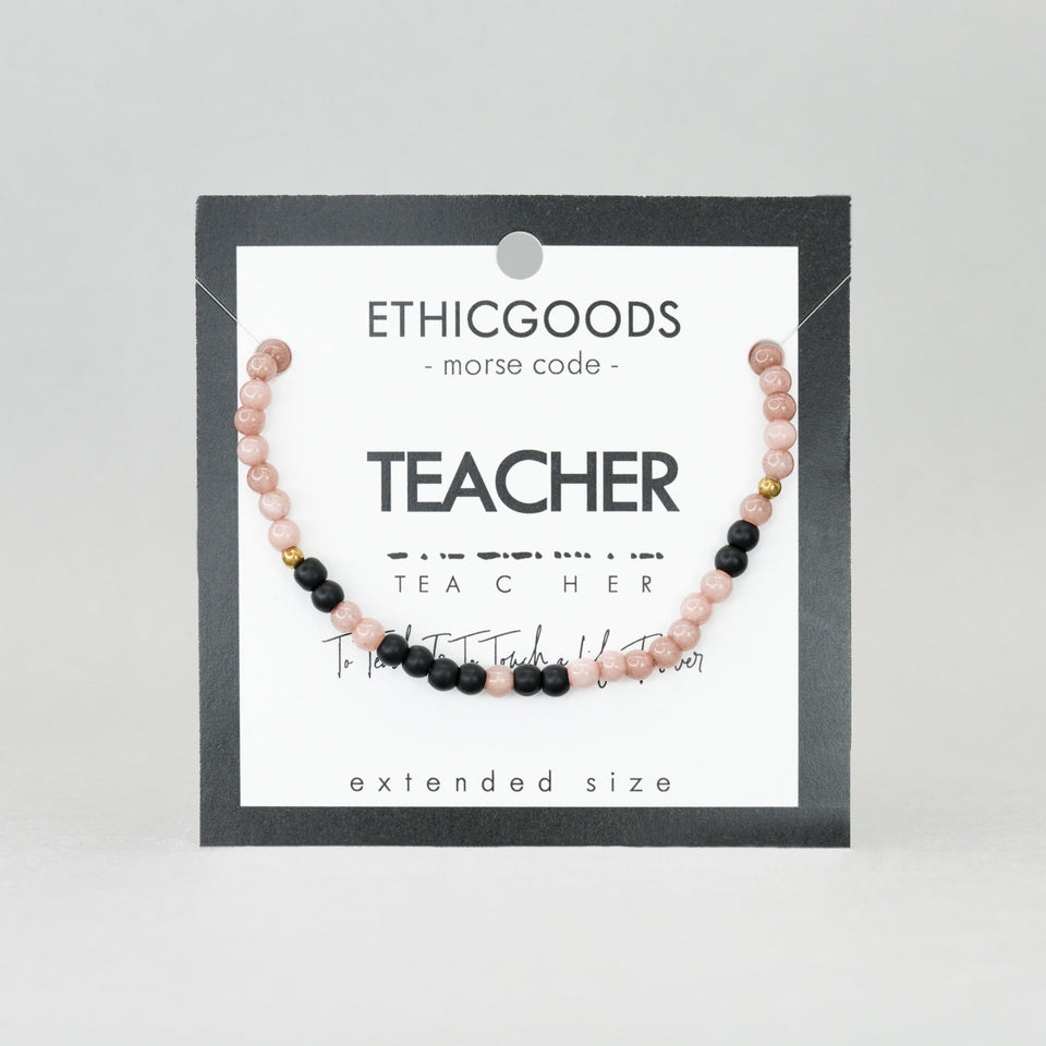 Morse Code Bracelet Men's Extended Size | TEACHER by ETHICGOODS