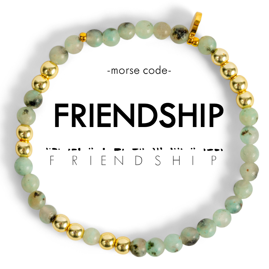 FRIENDSHIP Morse Code Stacking Bracelet Set by ETHICGOODS