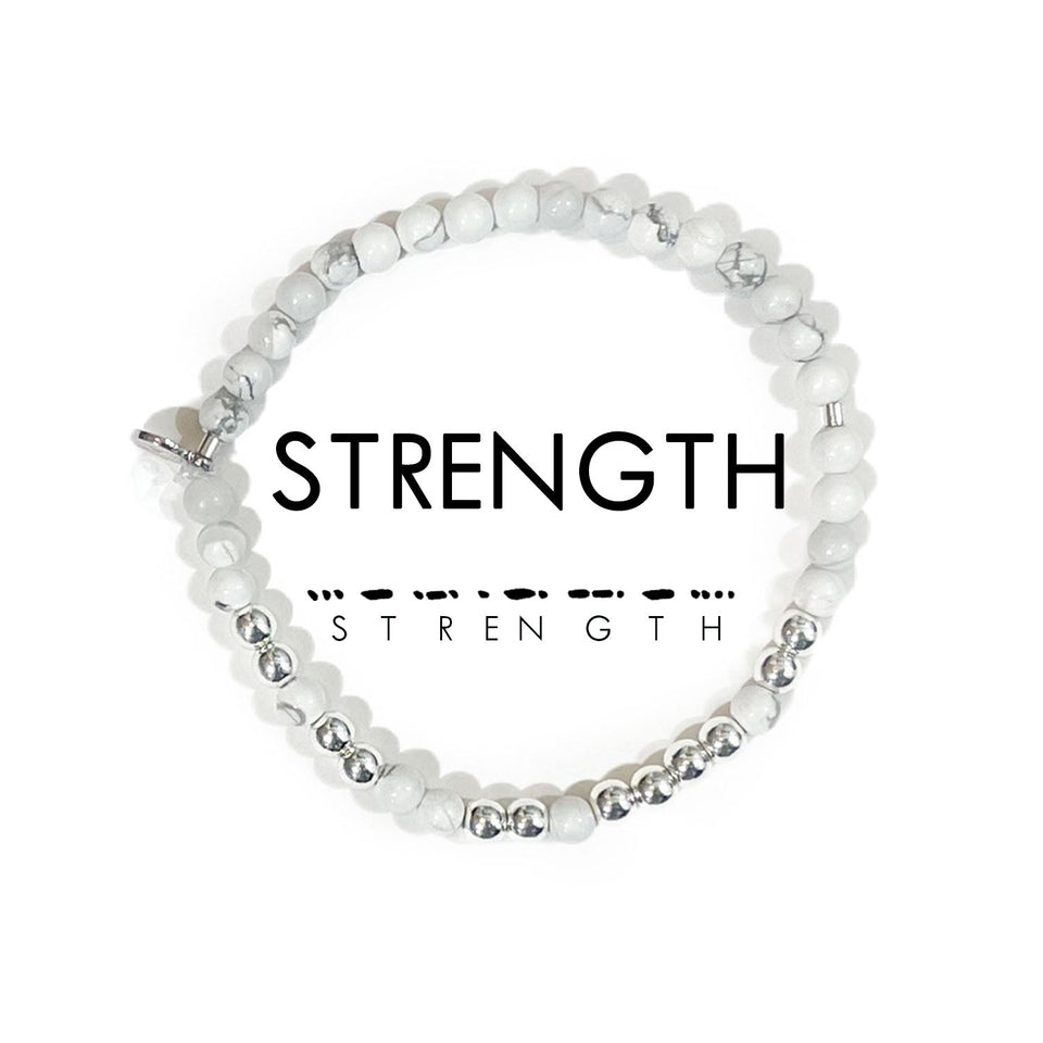 Silver Morse Code Bracelet | STRENGTH by ETHICGOODS