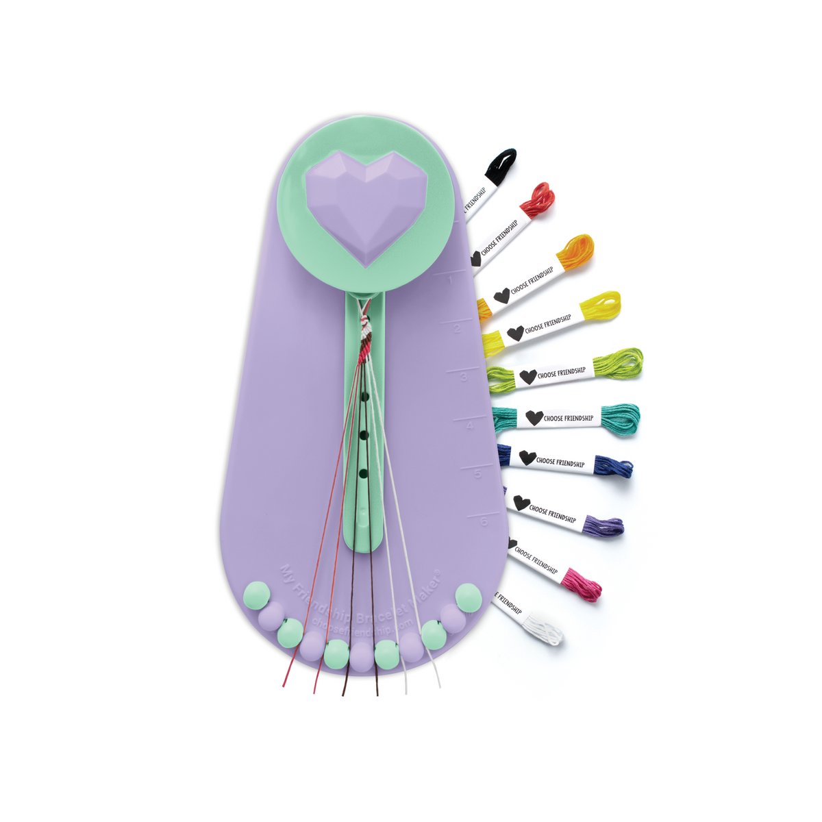 Choose Friendship, My Friendship Bracelet Maker® (v2), 20 Pre-Cut Threads Makes Up to 8 Bracelets