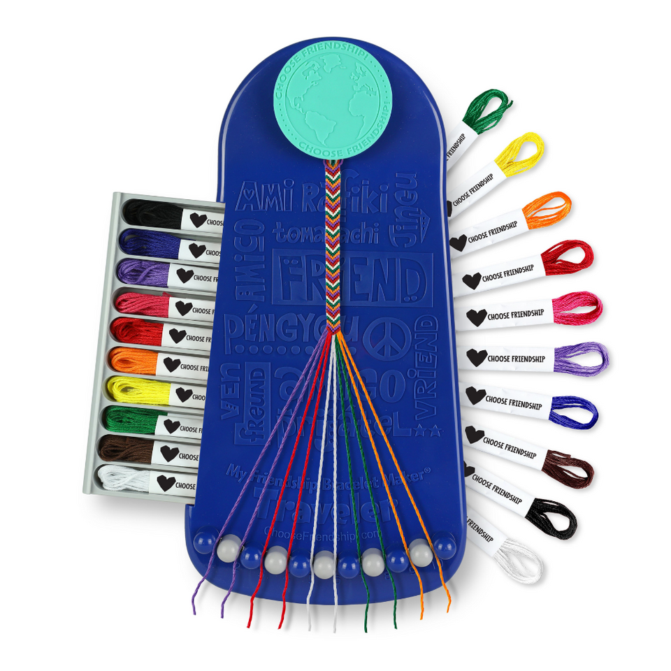 Choose Friendship, My Friendship Bracelet Maker®, 20 Pre-cut Threads - Makes Up to 8 Bracelets