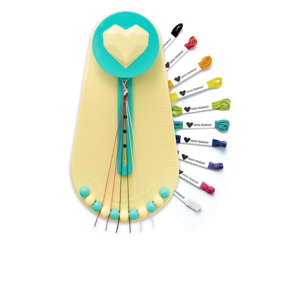 Choose Friendship, My Friendship Bracelet Maker® (New and Improved), 20 Pre-Cut Threads Makes Up to 8 Bracelets
