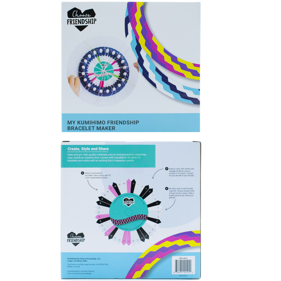 Choose Friendship, My Kumihimo Friendship Bracelet Maker, 112 Pre-Cut Threads - Makes up to 14 Bracelets